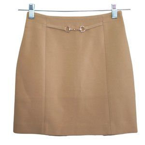 Mini Skirt w/Buckle, XS/0, Beige/Tan, H&M